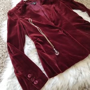 Alfani Red Velvet Blazer Jacket Size 4